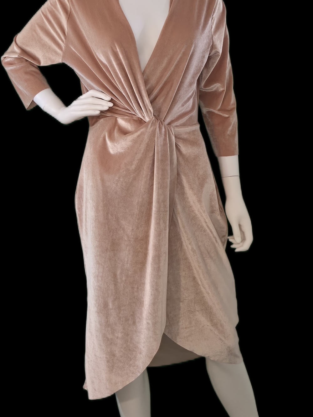 ZARA BASIC Collection Velvet Dressin Light Pink - L